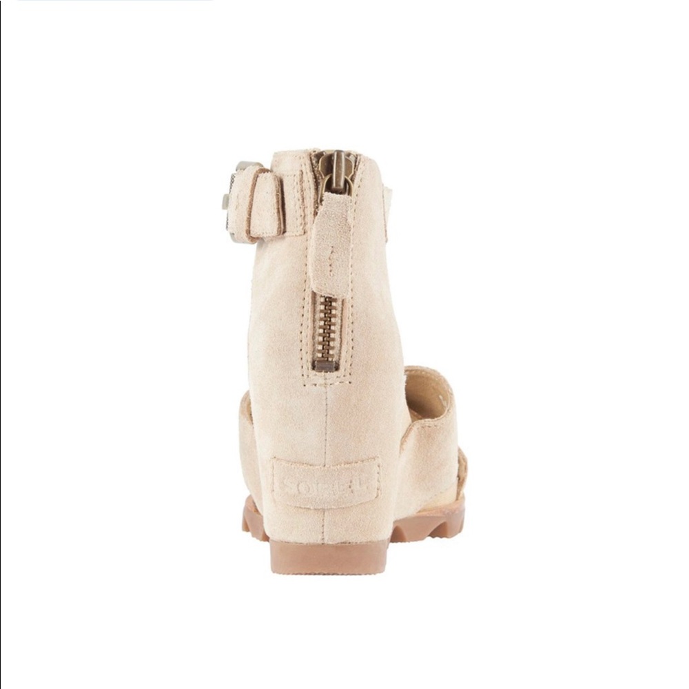 Sorel Joanie II Cream Wedge Sandals - Picture 2 of 10